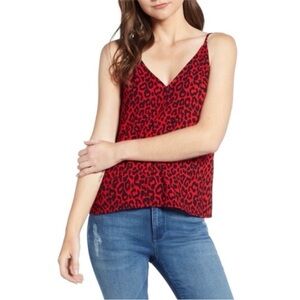 bp Red Leopard Print V-Neck Cami